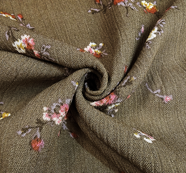 1 yard Military Olive Rayon Crinkle Fabric Soft Lightweight Apparel Rayon Material 50/52 Inch
