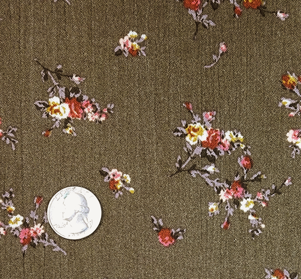 1 yard Military Olive Rayon Crinkle Fabric Soft Lightweight Apparel Rayon Material 50/52 Inch