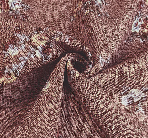 1 Yard Rose Rayon Crepon Crinkle Fabric Rayon Lightweight Apparel Fabric 50/52 Inch Width