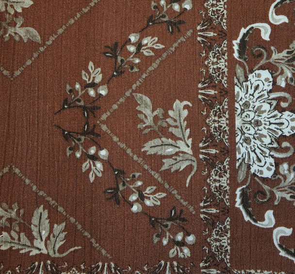 1 Yard Rust Orange Rayon Crinkle Crepon Fabric Rayon Apparel Textile 50/52 Inches Wide