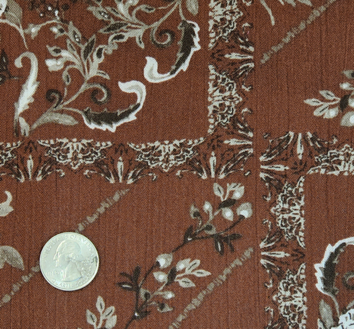 1 Yard Rust Rayon Crinkle Crepon Apparel Fabric, 50/52” Wide