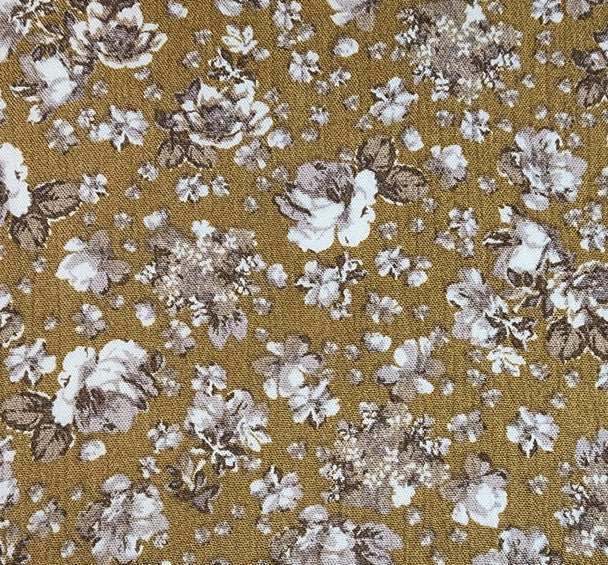 1 Yard Rayon Crinkle Crepon Fabric Mustard 50/52" Wide Lightweight 100% Rayon