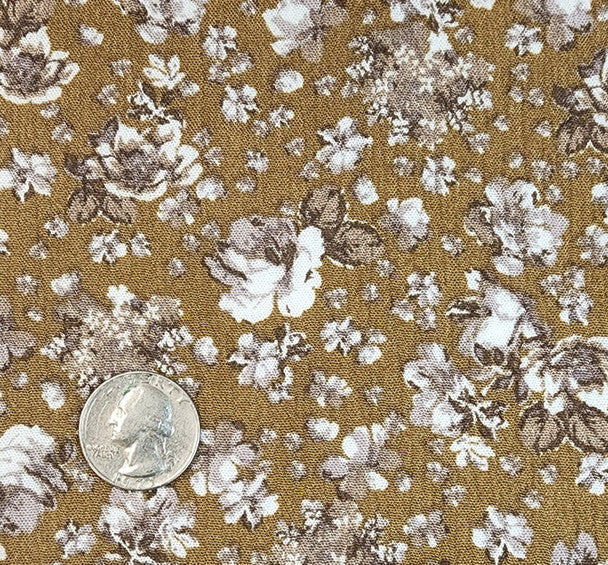 1 Yard Rayon Crinkle Crepon Fabric Mustard 50/52" Wide Lightweight 100% Rayon