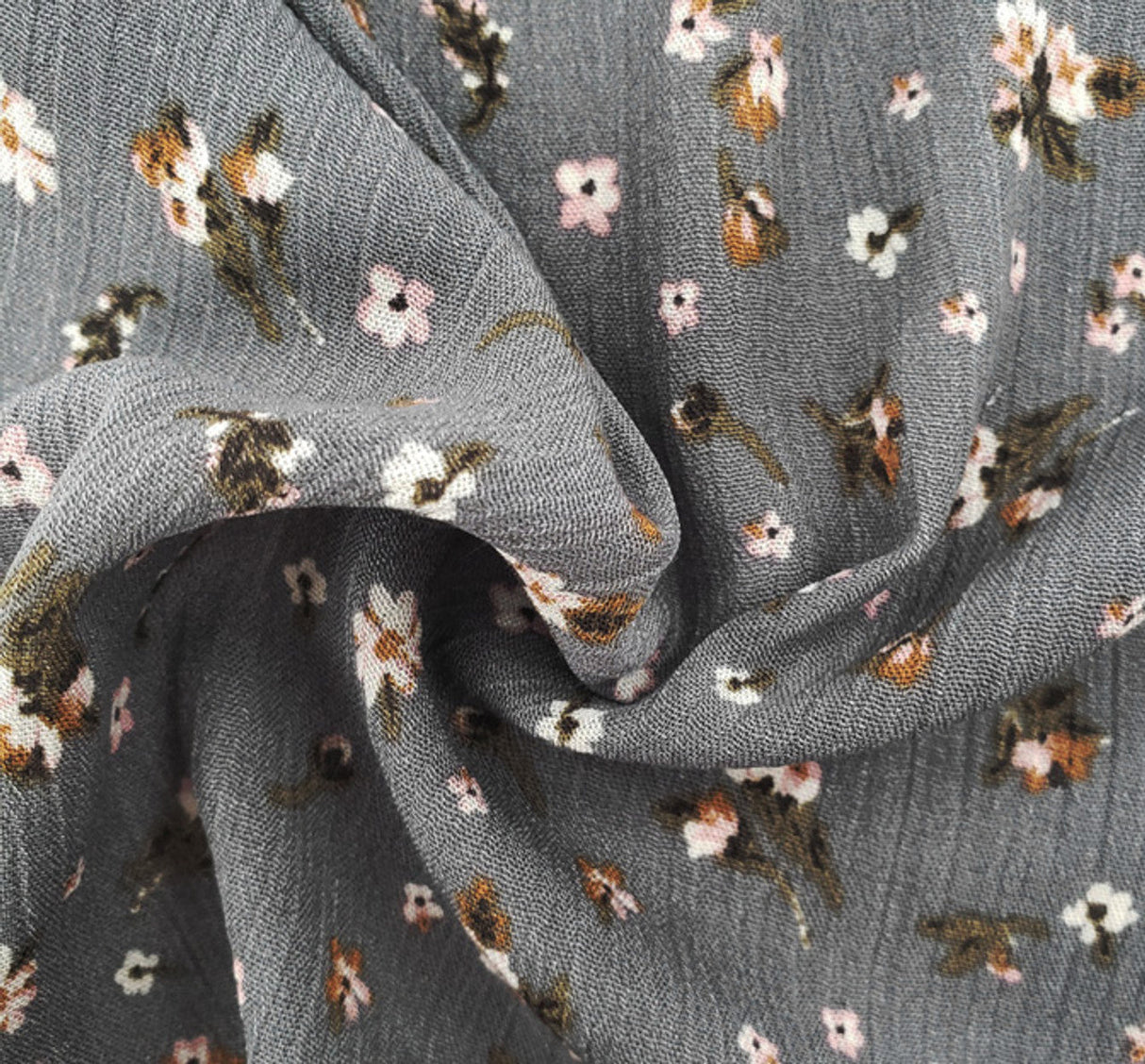 1 Yard Textured Warm Gray Rayon Fabric Lightweight Crinkle Apparel Use 50/52 Inch Width