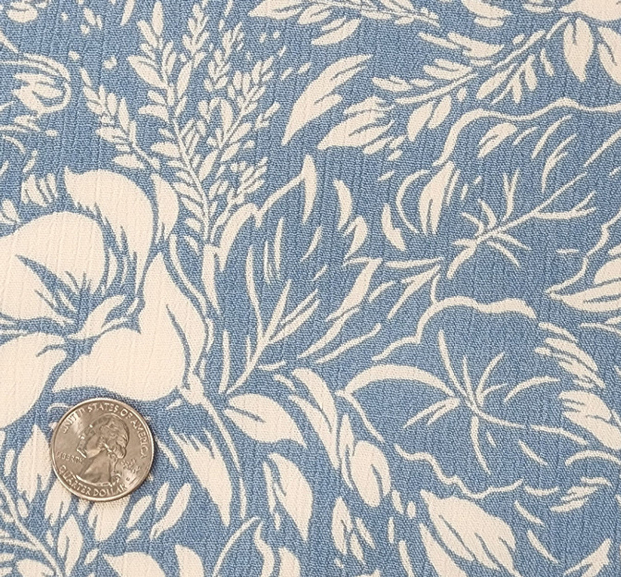 1 Yard Rayon Crinkle Denim Blue Apparel Fabric, 50/52" Wide Lightweight Woven Material