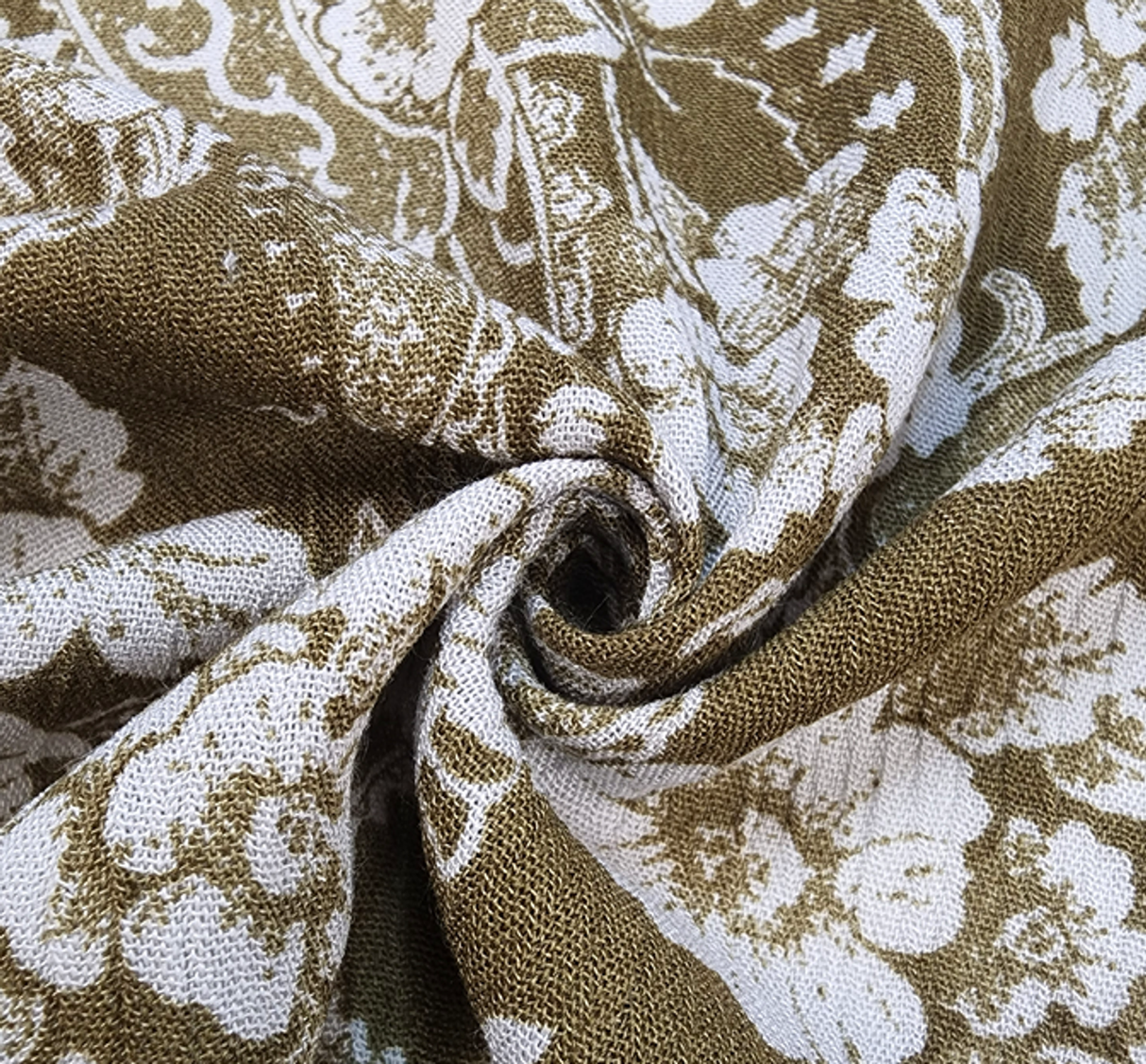 1 Yard Military Olive Rayon Crinkle Fabric For Dresses Blouses Skirts Lightweight Apparel 50/52" Width