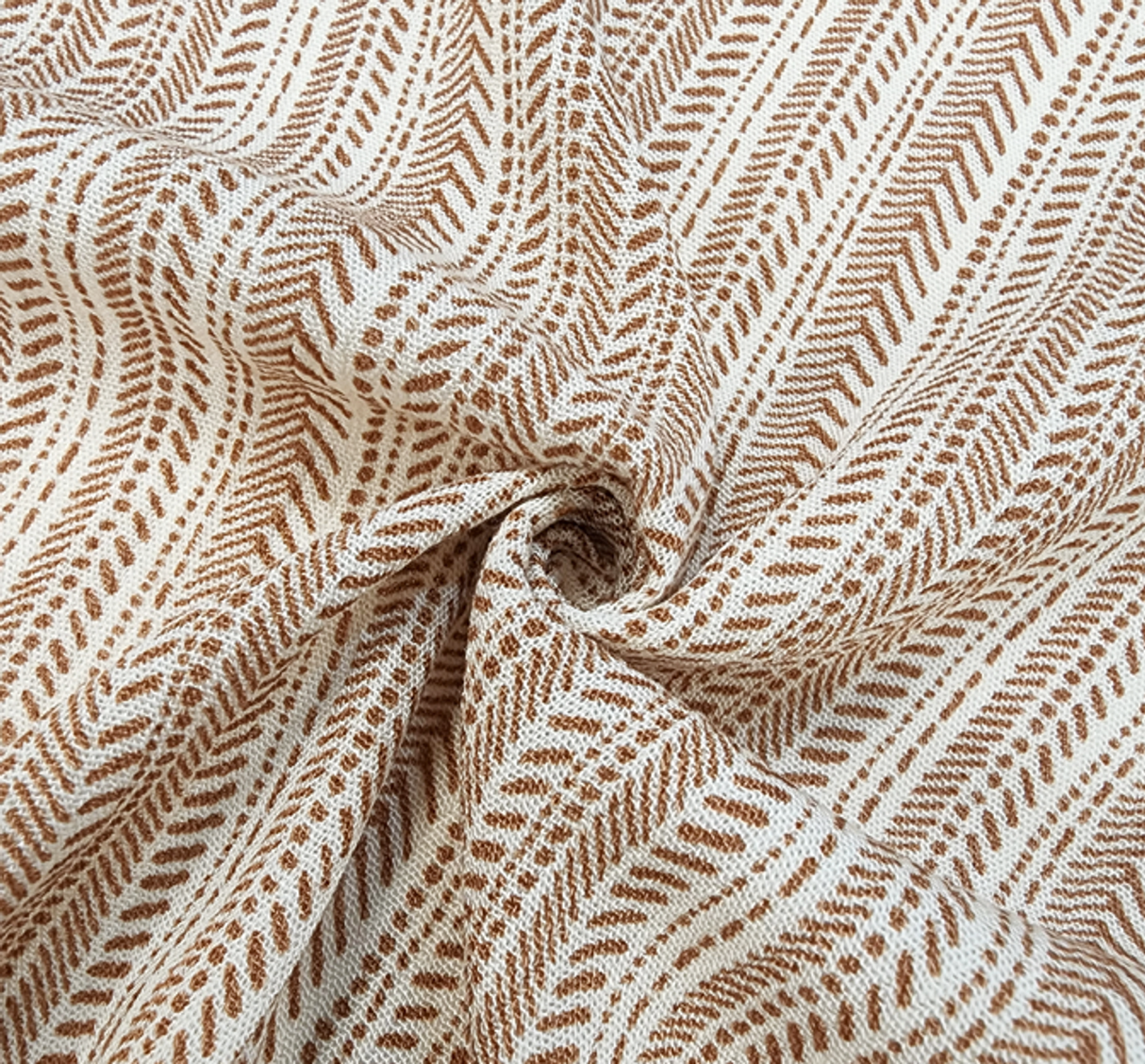 1 Yard Breathable Ivory Rust Rayon Crinkle Fabric Perfect For Dresses Blouses Skirts Apparel 50/52" Width