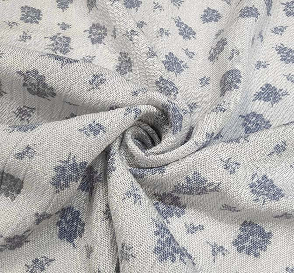 Rayon Crinkle Cool Gray 1 Yard Lightweight Textured Crepon Fabric