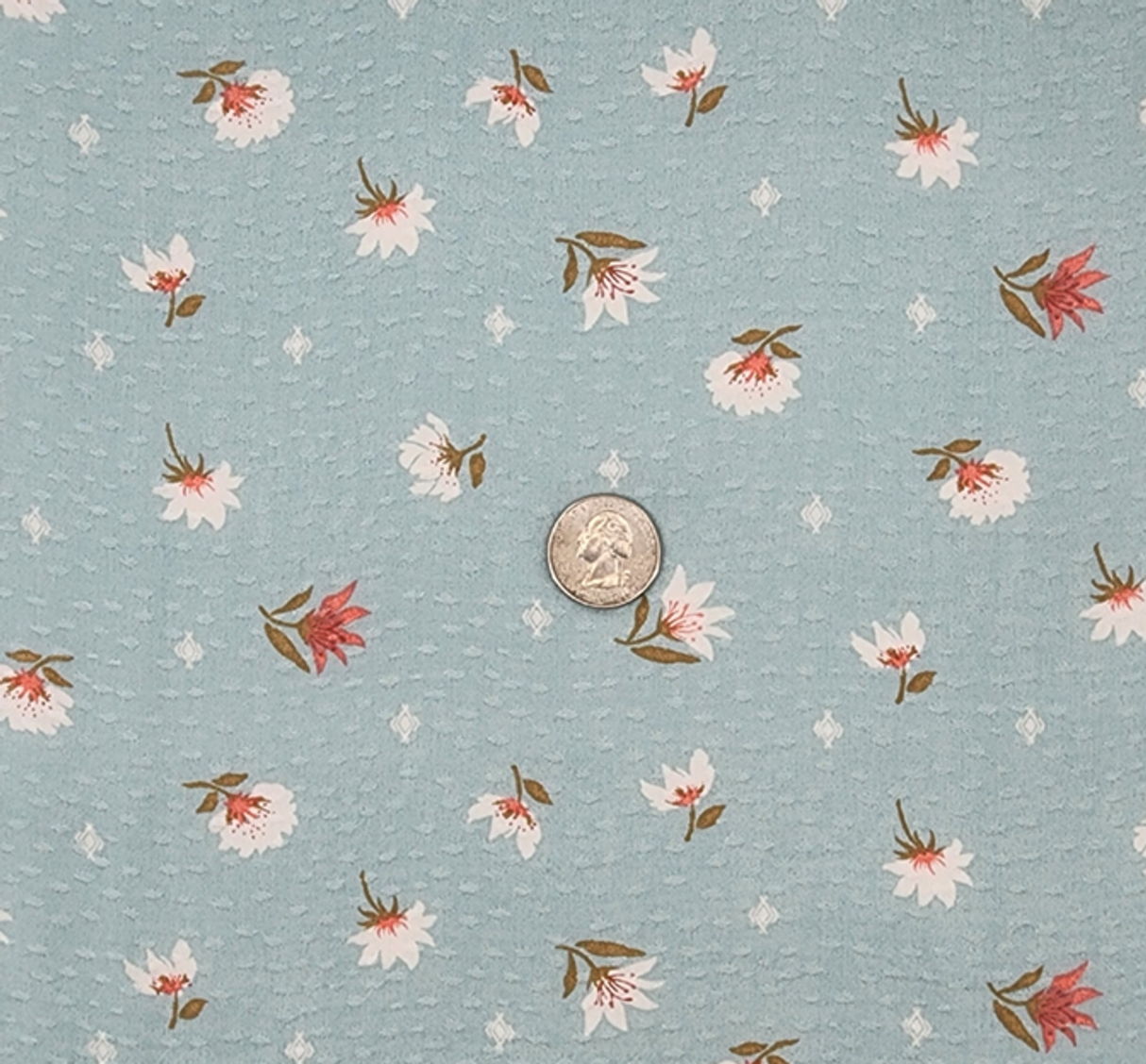 1 Yard Seafoam Rayon Jacquard Dobby Dot Fabric ,Lightweight Elegant Apparel Textile 53/54" Wide