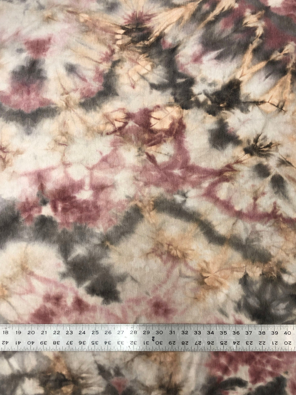 Vintage Look Tie Dye Print Polyester Rayon Spandex Sweater Knit Fabric - Burgundy, Blue, Olive, 58-60" Width