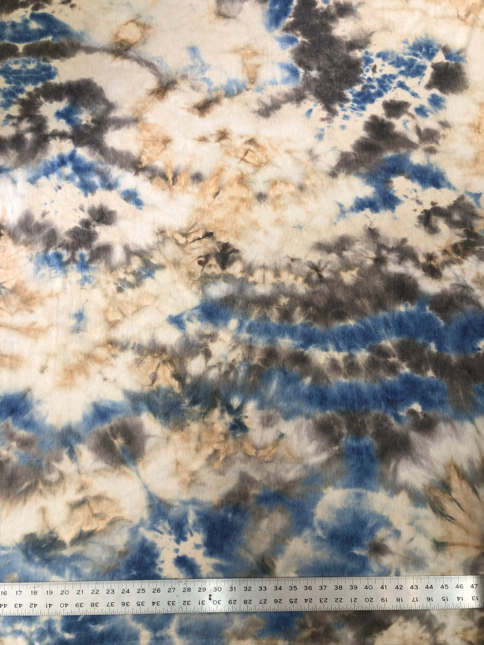 Vintage Look Tie Dye Print Polyester Rayon Spandex Sweater Knit Fabric - Burgundy, Blue, Olive, 58-60" Width