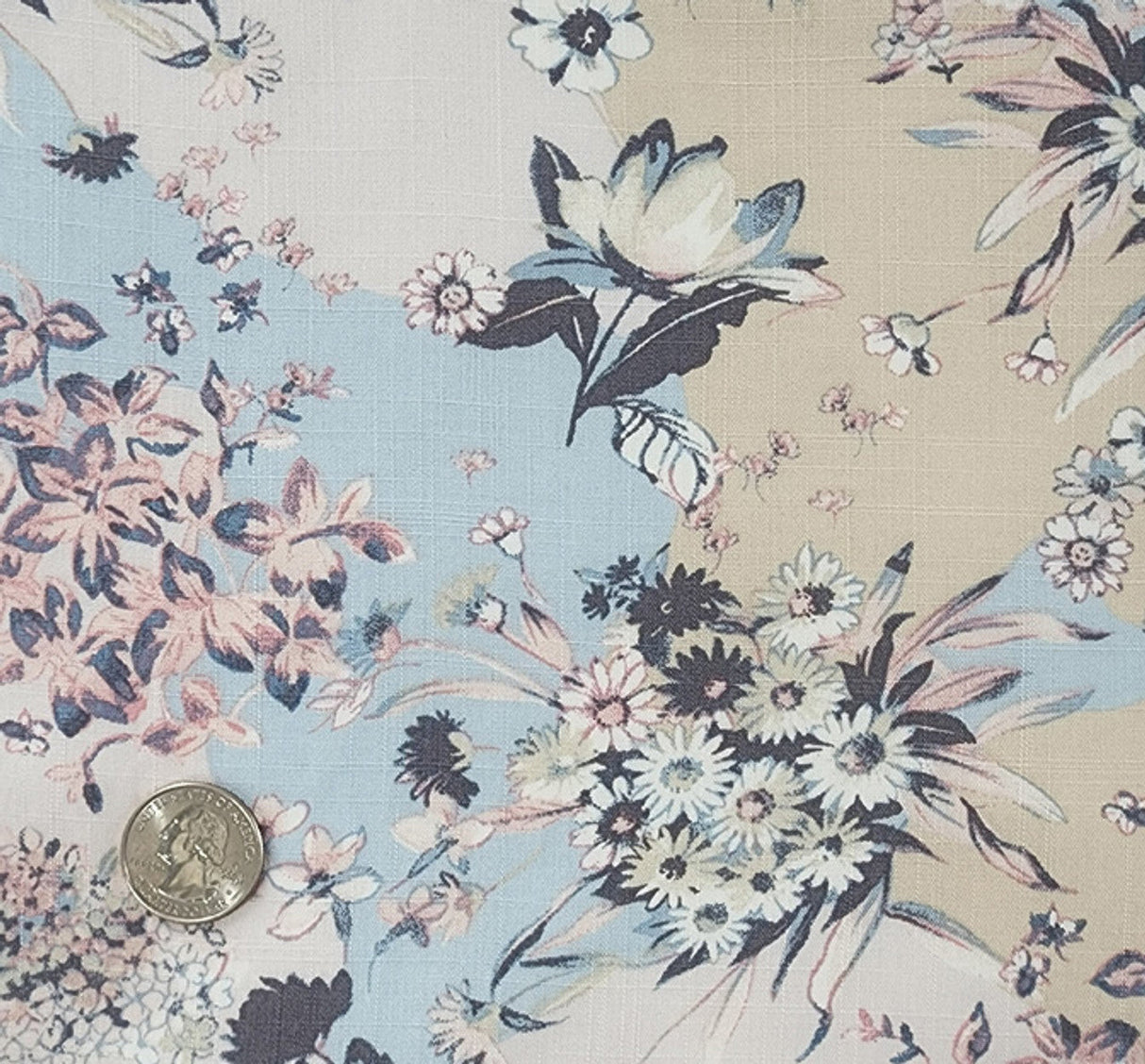 1 Yard Spring Blue Rayon Slub Fabric Lightweight Material for Soft Shirts Skirts Dresses Width 55/58"