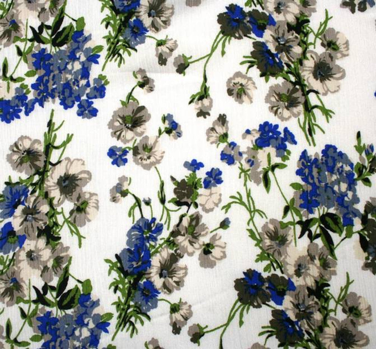 1 Yard Textured Ivory Blue Rayon Crinkle Fabric For Stylish Dresses Blouses Skirts Lightweight Apparel 50/51" Width