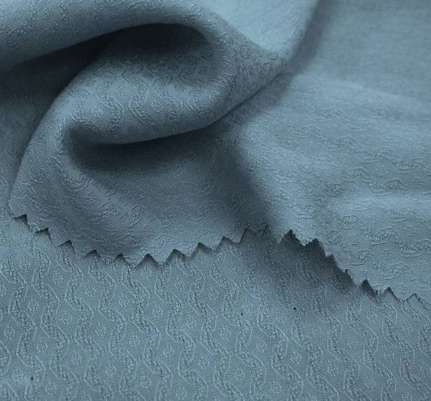 1 Yard Lightweight Rayon Jacquard Fabric Diamond Ice Blue 53/54" Wide