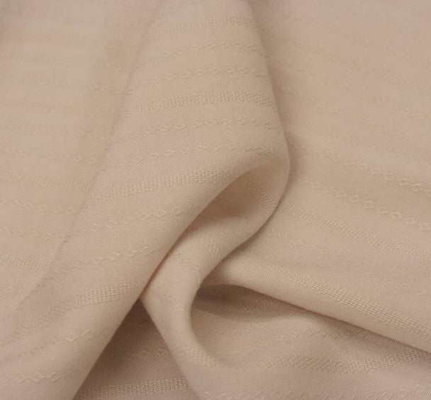 1 Yard Rayon Jacquard Fabric Ecru 54/55" Wide Lightweight Apparel Material