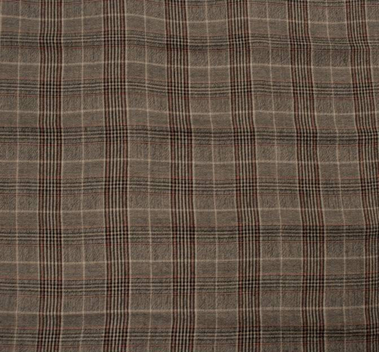 Rayon Yarn Dyed Plaid 1 Yard Fabric Taupe Black 50/51? Wide, Ultra Soft Lightweight