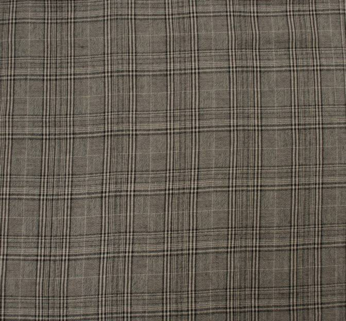 Rayon Yarn Dyed Plaid 1 Yard Fabric Taupe Black, 50/51″ Wide, Ultra Soft Lightweight Apparel Material