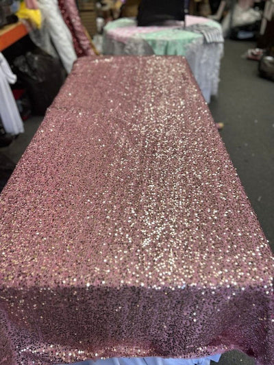 1 Yard Rectangle Sequin Taffeta Tablecloth 55 x 108 Inches Shiny Polyester Linen for Events and Weddings
