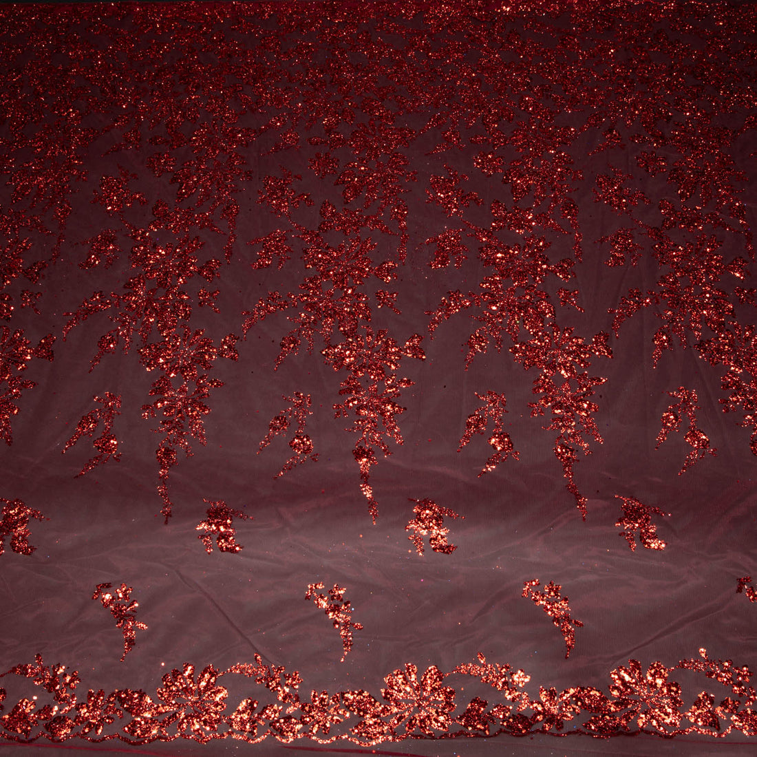 1 Yard 58" Tulle Lace Fabric with Floral Glitter Elegant Mesh Material for Fashion & Crafts