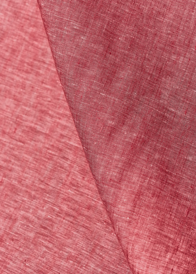 1 Yard Red or Off White 2 Tone Melange Linen Fabric Flat Weave Lightweight 58 Inches Wide