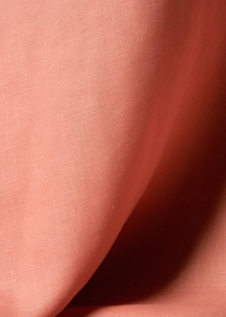 1 Yard Stone Washed Rouge Pure Linen Fabric Midweight 5.5 oz 56 Inch Solid Weave