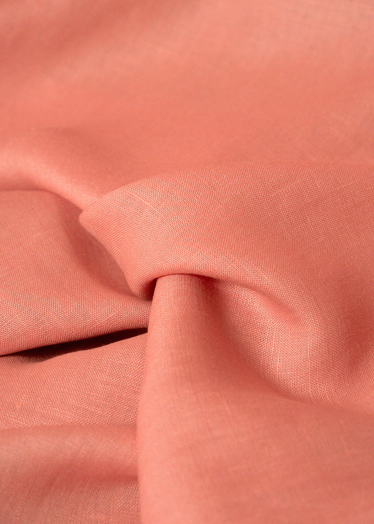 1 Yard Stone Washed Rouge Pure Linen Fabric Midweight 5.5 oz 56 Inch Solid Weave