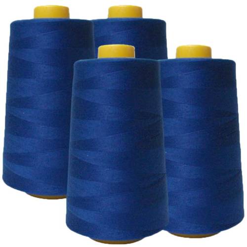 4 Pack of 6000 Yard Royal blue Spools Sewing Thread 24,000 Yards Total All Purpose