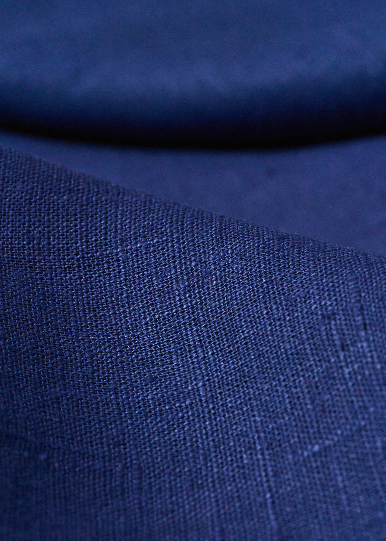 1 Yard Pure Linen Fabric Royal Blue Midweight Solid 7.5 oz 58 Inches Wide