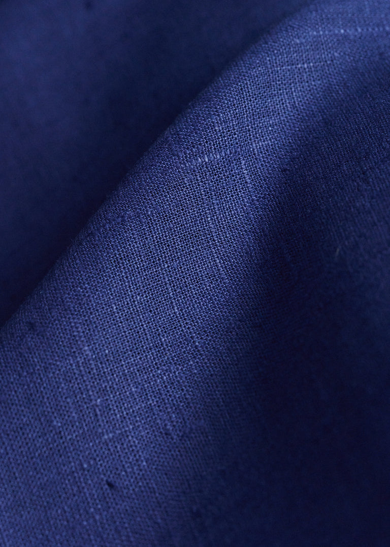 1 Yard Pure Linen Fabric Royal Blue Midweight Solid 7.5 oz 58 Inches Wide