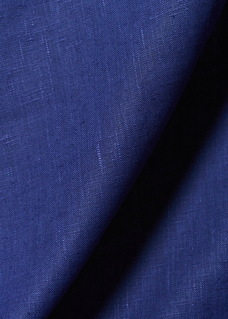 1 Yard Pure Linen Fabric Royal Blue Midweight Solid 7.5 oz 58 Inches Wide