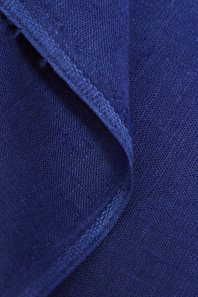 1 Yard Pure Linen Fabric Royal Blue Midweight Solid 7.5 oz 58 Inches Wide