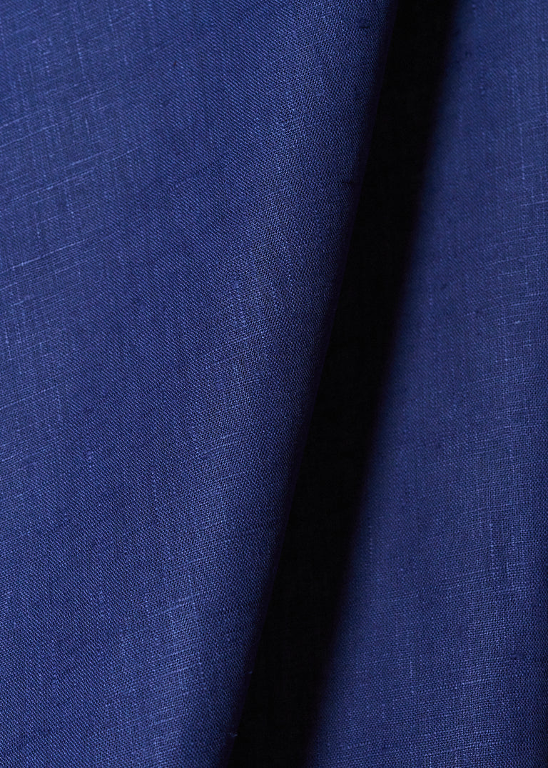 1 Yard Pure Linen Fabric Royal Blue Midweight Solid 7.5 oz 58 Inches Wide
