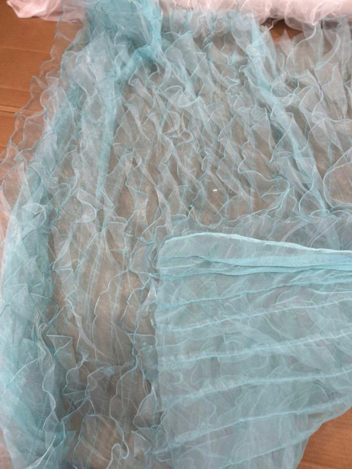 1 Yard Ruffle Organza Fabric Sheer Voluminous for Dresses Backdrops Decor & DIY Projects