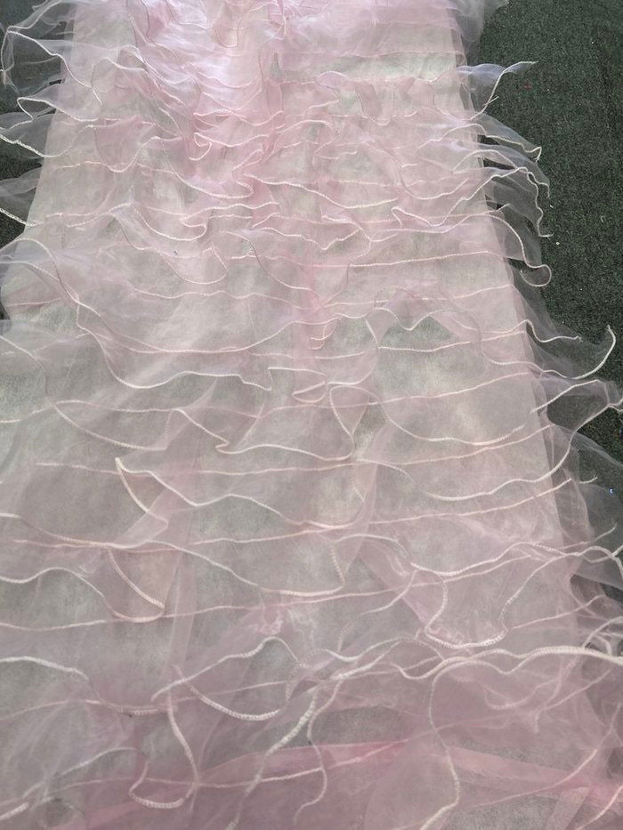 1 Yard Ruffle Organza Fabric Sheer Voluminous for Dresses Backdrops Decor & DIY Projects