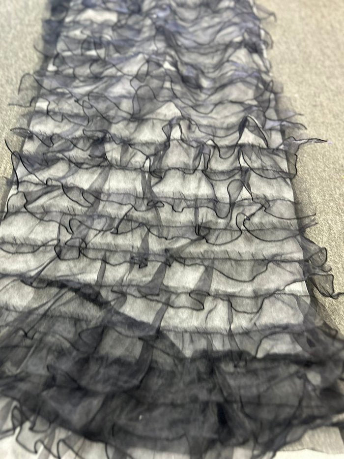 1 Yard Ruffle Organza Fabric Sheer Voluminous for Dresses Backdrops Decor & DIY Projects