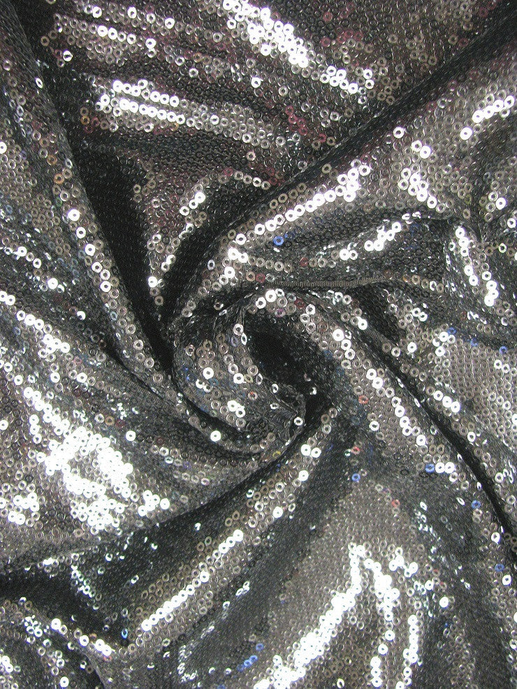 3Mm Mini Micro Shiny Sequins On Stretch Fdy Knit Jersey Polyester Spandex Fabric - Black, Gold, Platinum, Purple, Red, Fuchsia, Royal Blue, Turquoise, Silver, Dusty Pink, Gunmetal, Emerald Green, Lavender, 58" Width