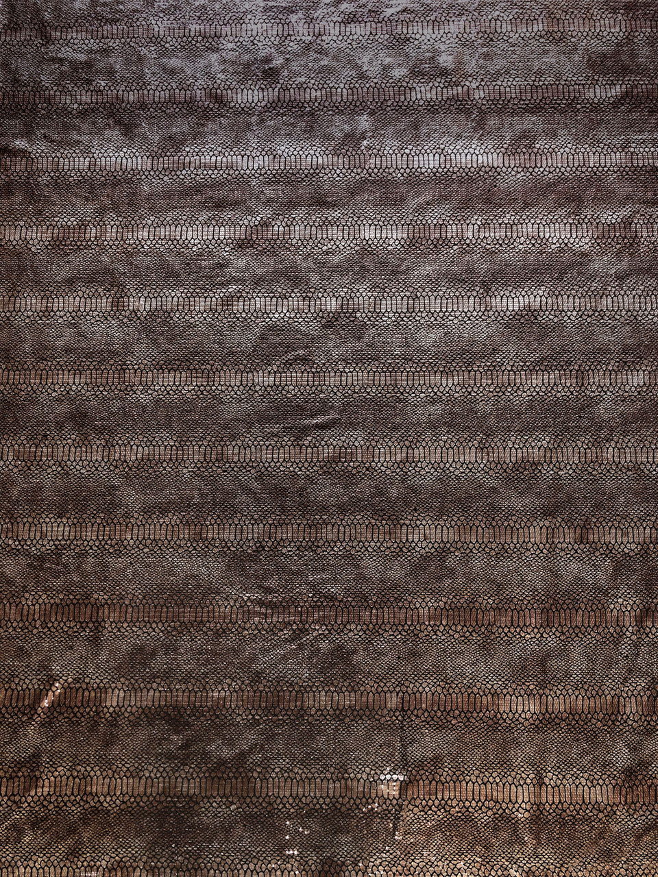 Shiny Snake Print Foil Polyester Spandex Fabric - Gray/Black, Brown/Black, 57" Width