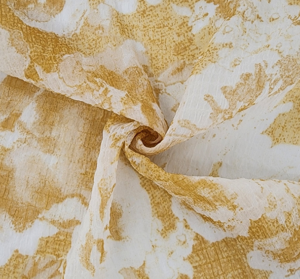 Pale Yellow Sheersucker Chiffon Fabric 57/58" Wide 1 Yard Lightweight Textured Polyester