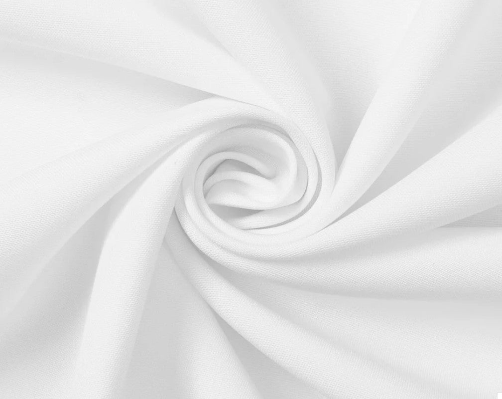 Stretch Cotton Poplin Cotton Fabric - White, 48/50" Width (1 Yard)