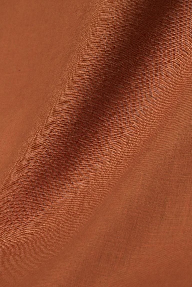 1 Yard Saffron Pure Linen Fabric 5.5 oz, Stone Washed Midweight 54 Inch Solid Weave