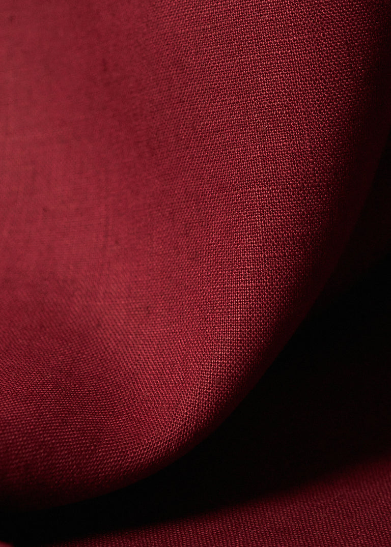 1 Yard Sangria Pure Linen Fabric, Midweight 5.5 oz Softened Solid Weave 52 Inch