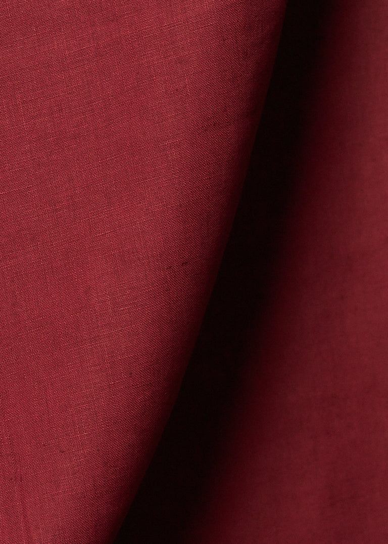 1 Yard Sangria Pure Linen Fabric, Midweight 5.5 oz Softened Solid Weave 52 Inch