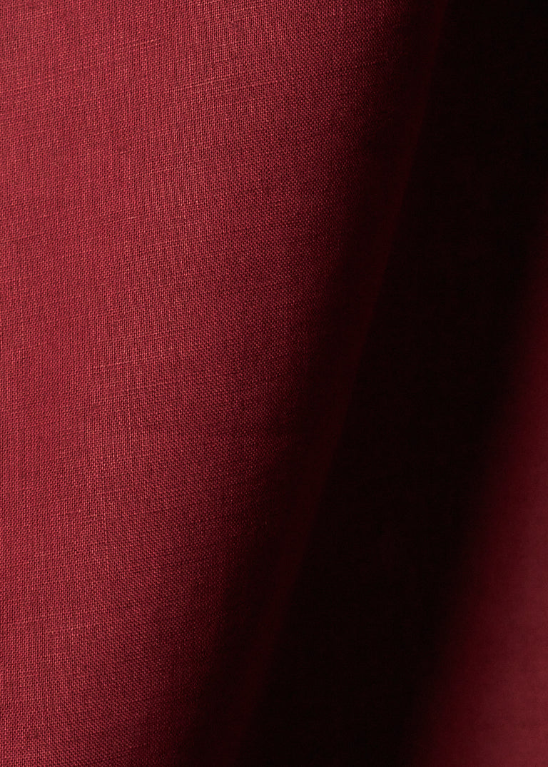 1 Yard Sangria Pure Linen Fabric, Midweight 5.5 oz Softened Solid Weave 52 Inch