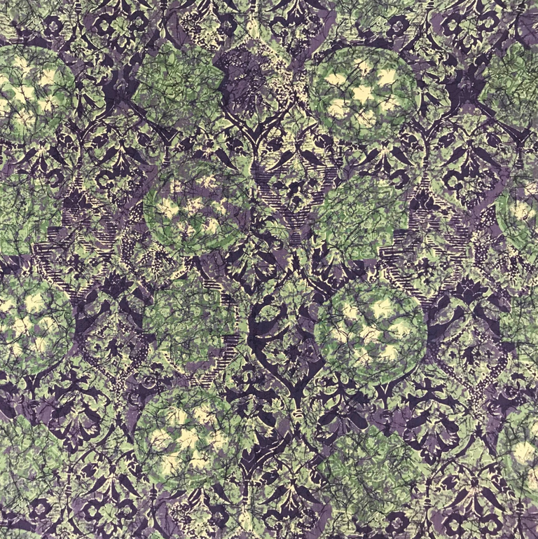 1 Yard Purplish Balls Linen Cotton Blend Print Fabric Midweight Printed 58 Inch Width