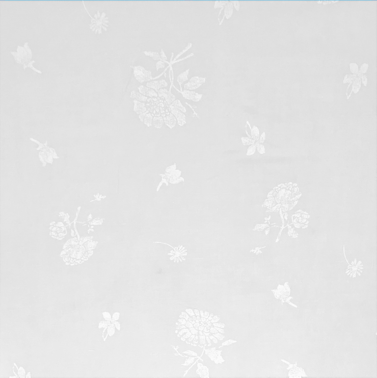 1 Yard Ivory Pure Linen Puff Floral Print Fabric Midweight Printed 58 Inch Width