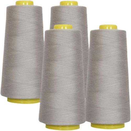 4 Pack of 6000 Yard Silver Spools Sewing Thread 24,000 Yards Total All Purpose