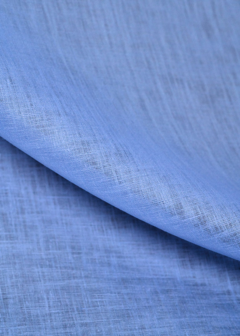 1 Yard Sky Blue Linen Fabric Softened Lightweight Solid 58 Inches Wide for Clothing and Crafts