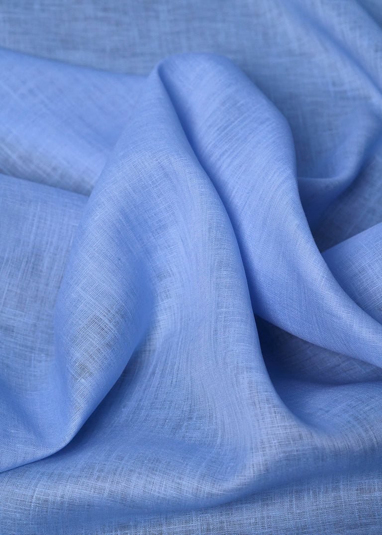 1 Yard Sky Blue Linen Fabric Softened Lightweight Solid 58 Inches Wide for Clothing and Crafts