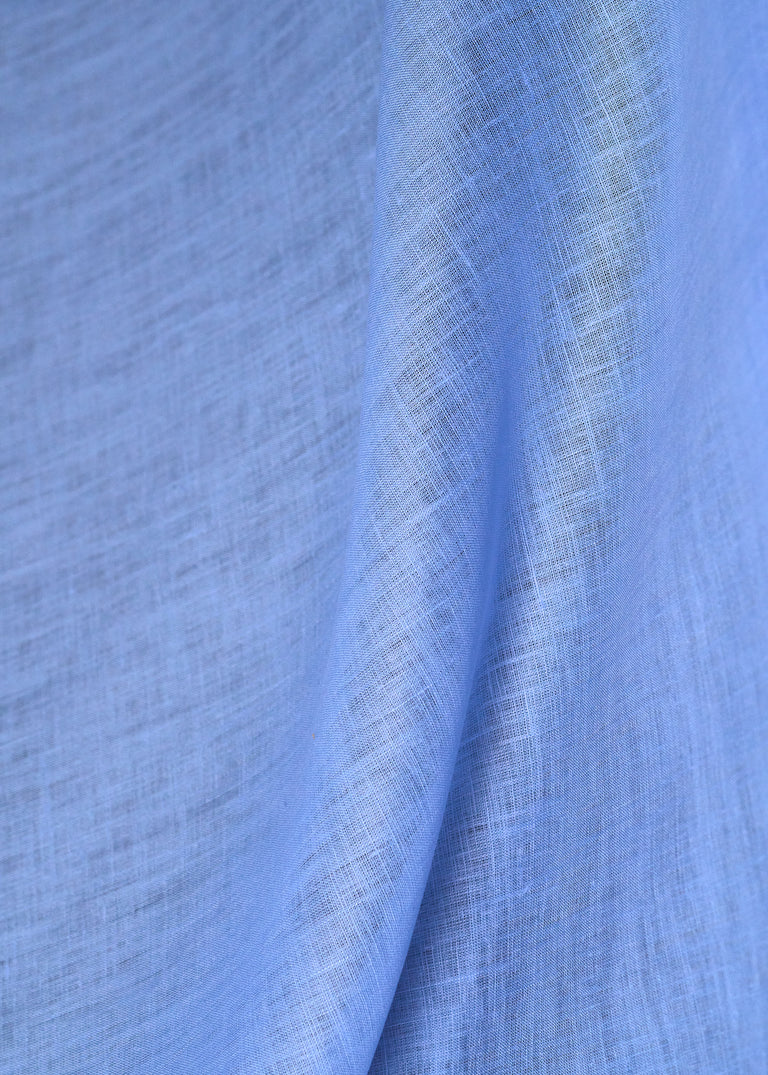 1 Yard Sky Blue Linen Fabric Softened Lightweight Solid 58 Inches Wide for Clothing and Crafts