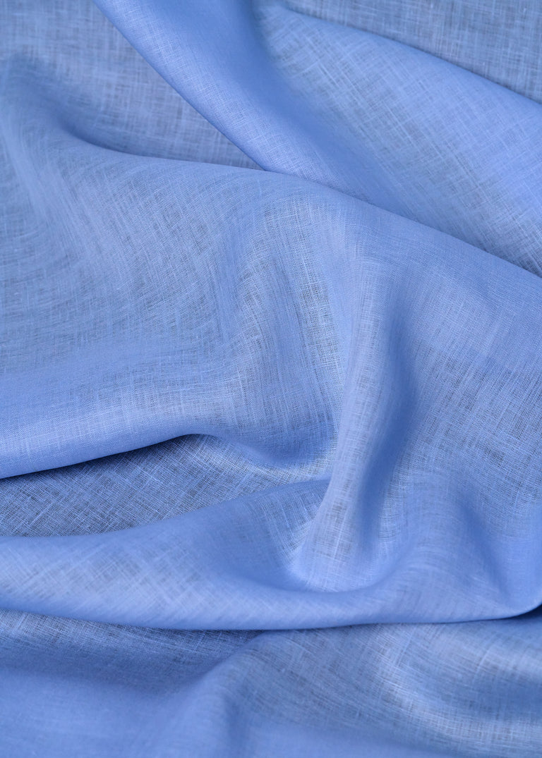 1 Yard Sky Blue Linen Fabric Softened Lightweight Solid 58 Inches Wide for Clothing and Crafts